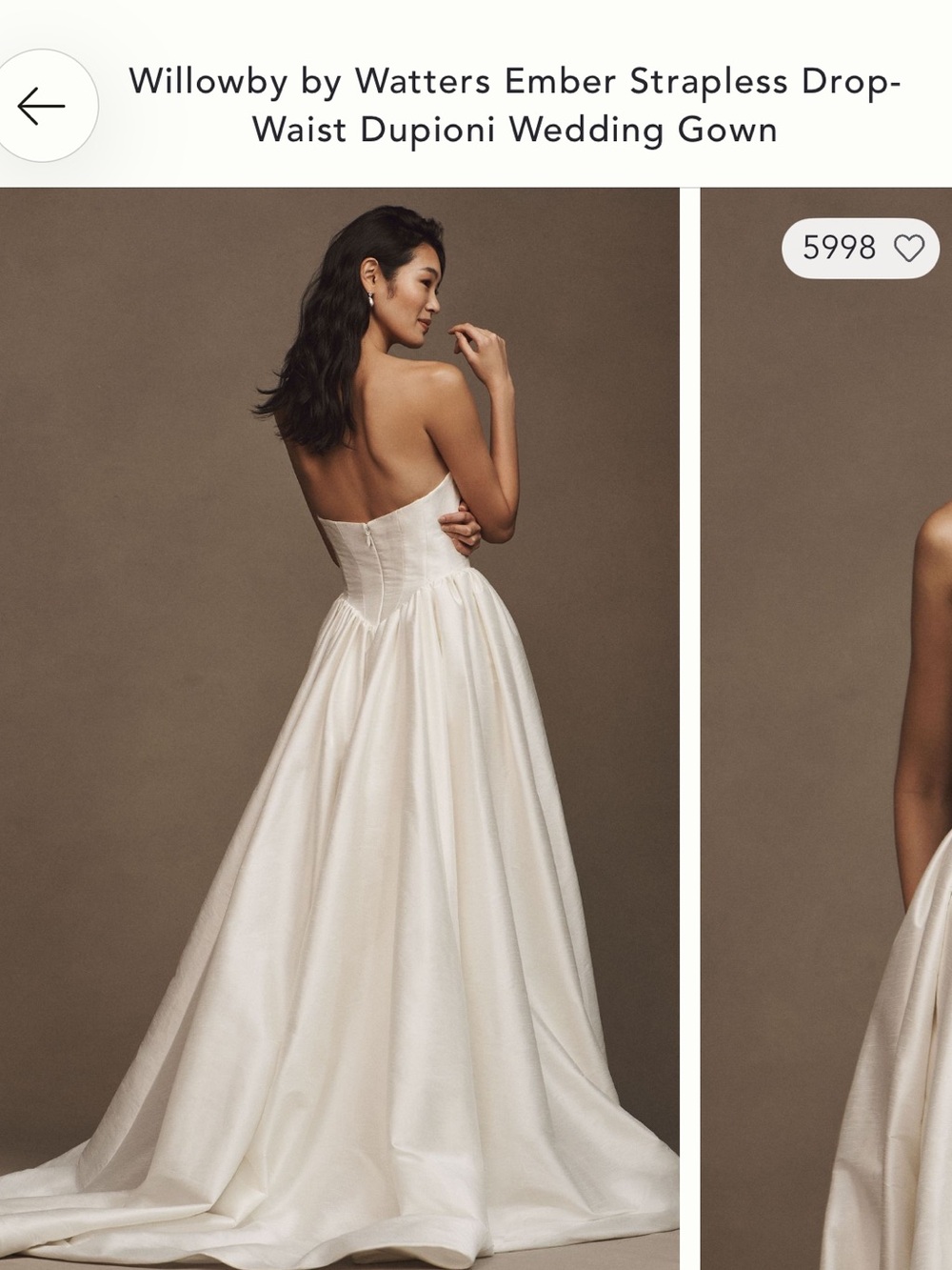 Watters Ivory Strapless Sweetheart Ball Gown - Picture 2 of 4